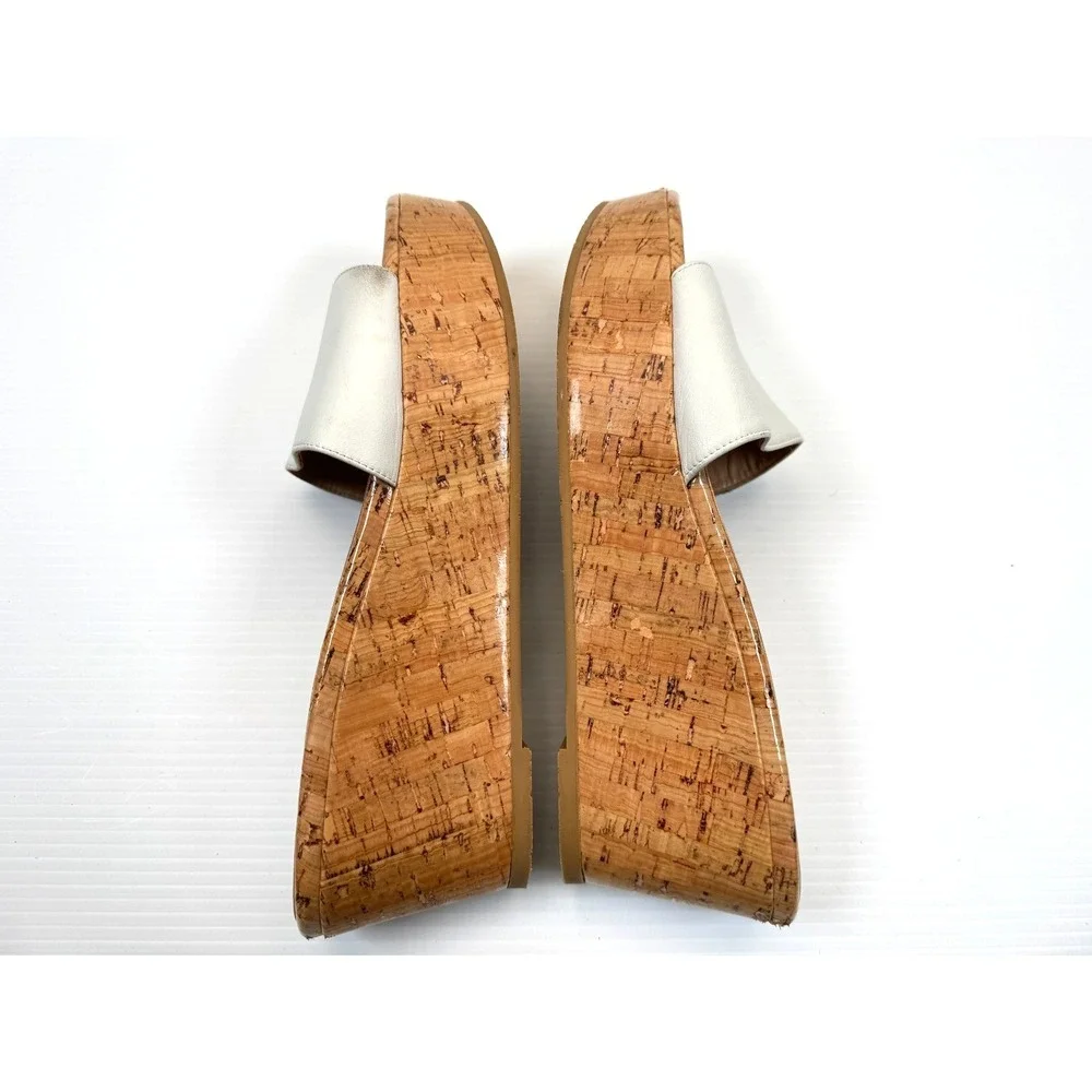Stuart Weitzman‎ Summer Wedge Women 8.5 EUC $375 Leather  Slide Sandals Platform - Picture 5 of 10
